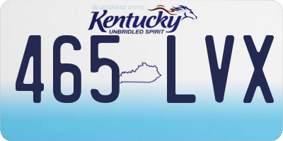 KY license plate 465LVX