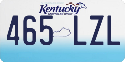 KY license plate 465LZL