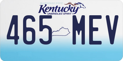 KY license plate 465MEV