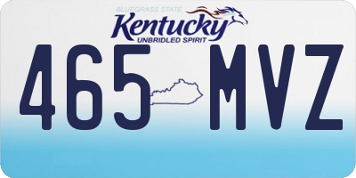 KY license plate 465MVZ