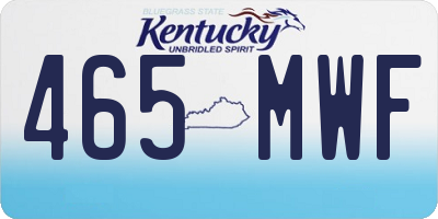 KY license plate 465MWF