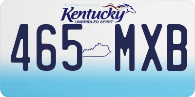 KY license plate 465MXB