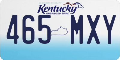 KY license plate 465MXY