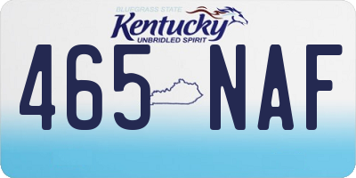 KY license plate 465NAF