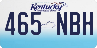 KY license plate 465NBH