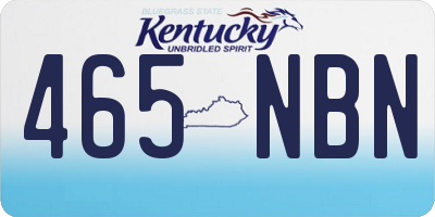 KY license plate 465NBN