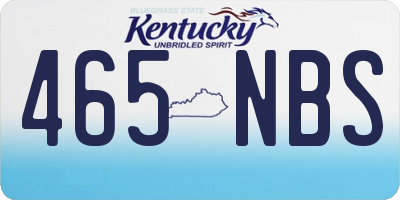 KY license plate 465NBS