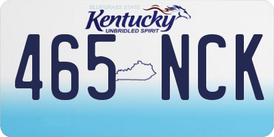 KY license plate 465NCK