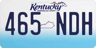 KY license plate 465NDH