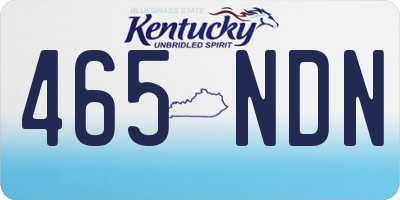 KY license plate 465NDN