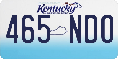KY license plate 465NDO
