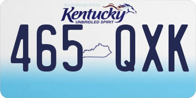 KY license plate 465QXK