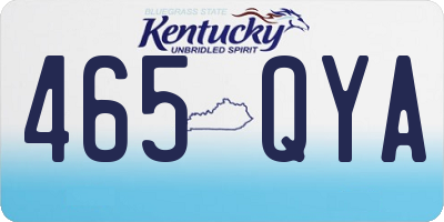 KY license plate 465QYA