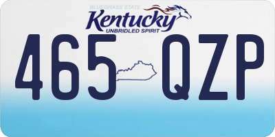 KY license plate 465QZP