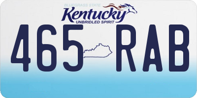 KY license plate 465RAB