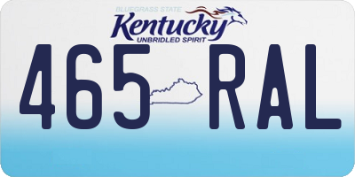 KY license plate 465RAL
