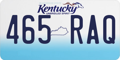 KY license plate 465RAQ