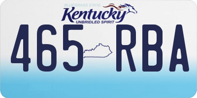 KY license plate 465RBA