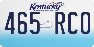 KY license plate 465RCO