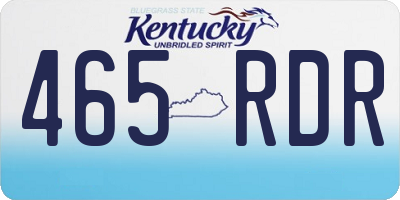 KY license plate 465RDR