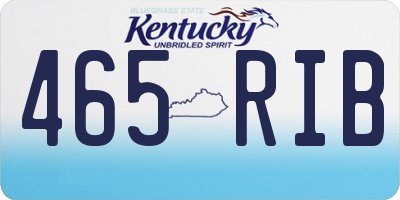 KY license plate 465RIB