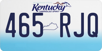 KY license plate 465RJQ