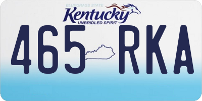 KY license plate 465RKA