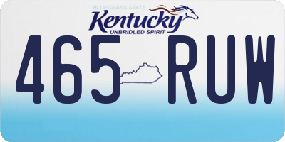 KY license plate 465RUW