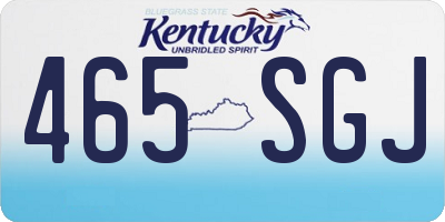KY license plate 465SGJ