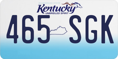 KY license plate 465SGK