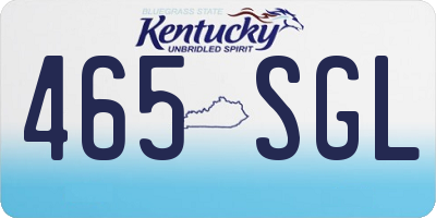 KY license plate 465SGL
