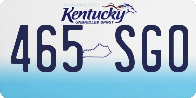 KY license plate 465SGO