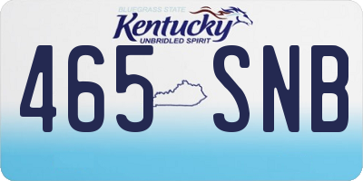 KY license plate 465SNB
