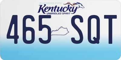 KY license plate 465SQT