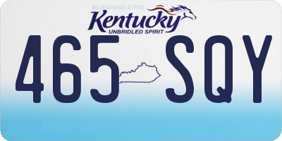 KY license plate 465SQY