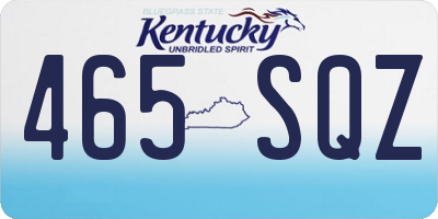 KY license plate 465SQZ