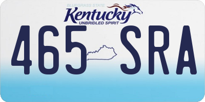 KY license plate 465SRA
