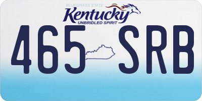 KY license plate 465SRB