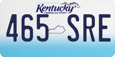 KY license plate 465SRE
