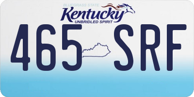 KY license plate 465SRF