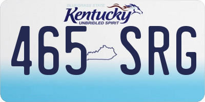 KY license plate 465SRG