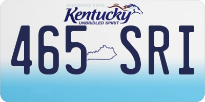 KY license plate 465SRI