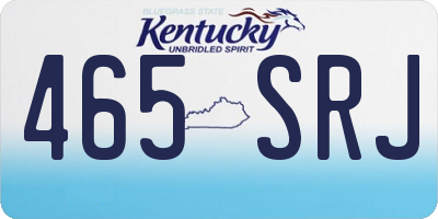 KY license plate 465SRJ