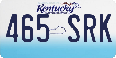KY license plate 465SRK