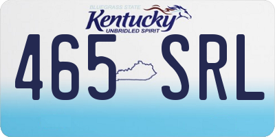 KY license plate 465SRL