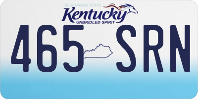 KY license plate 465SRN