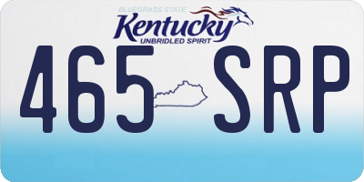 KY license plate 465SRP