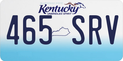KY license plate 465SRV