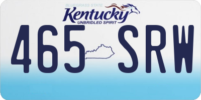 KY license plate 465SRW