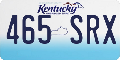 KY license plate 465SRX